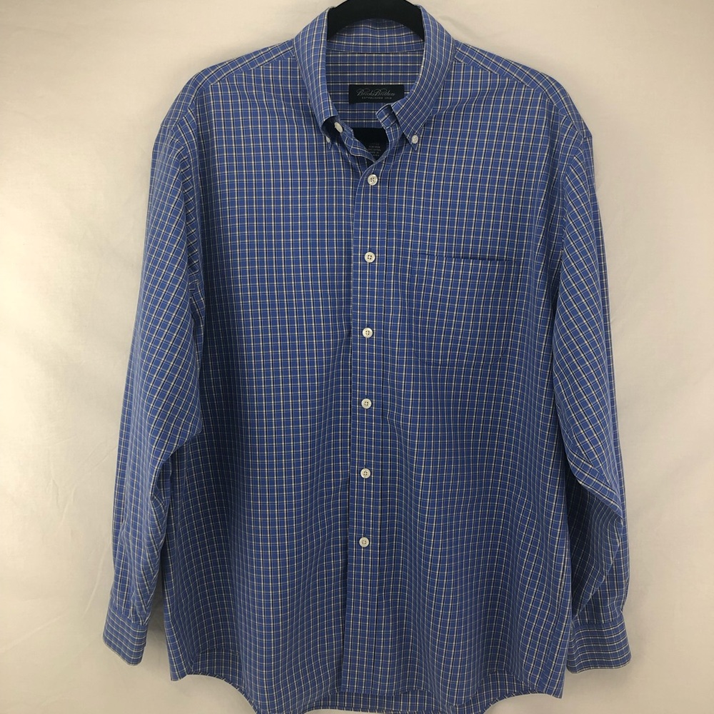Brooks Brother Blue Plaid Dress Shirt